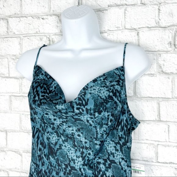 FREE PEOPLE Day to Night Convertible Slip Dress Midi Mini Blue Print XS New NWT - Picture 5 of 5